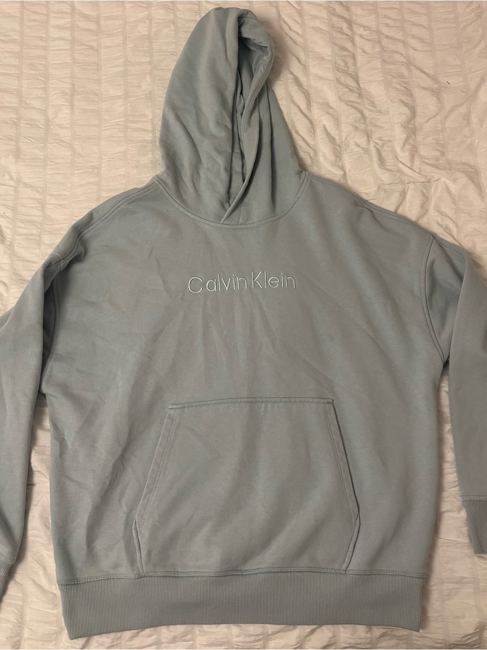 Calvin Klein Men’s Pale Blue Pullover Hoodie